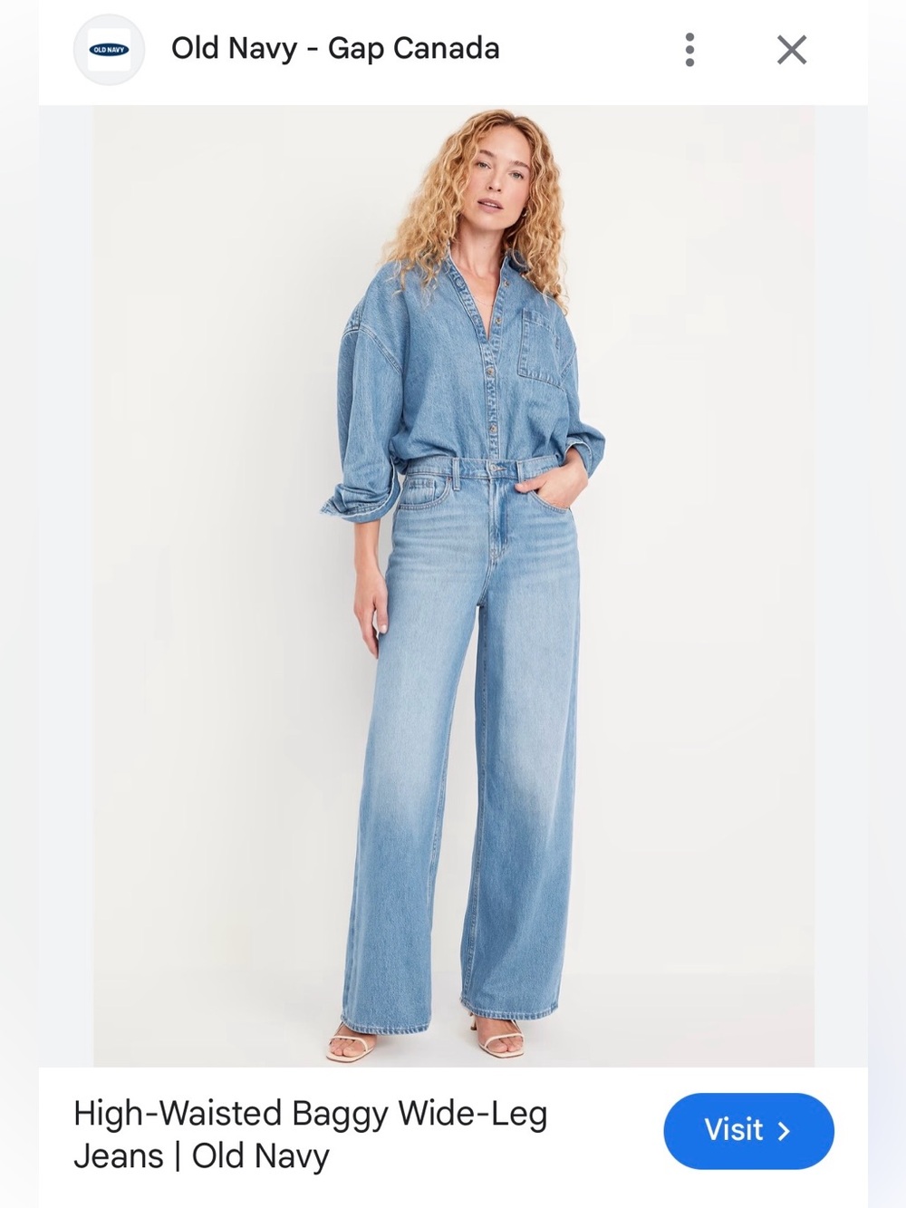 Old Navy Light Blue High-Rise Wide-Leg Jeans